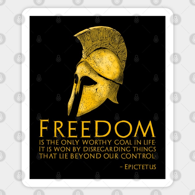 Ancient Greek Stoic Philosophy - Epictetus Quote On Freedom Magnet by Styr Designs